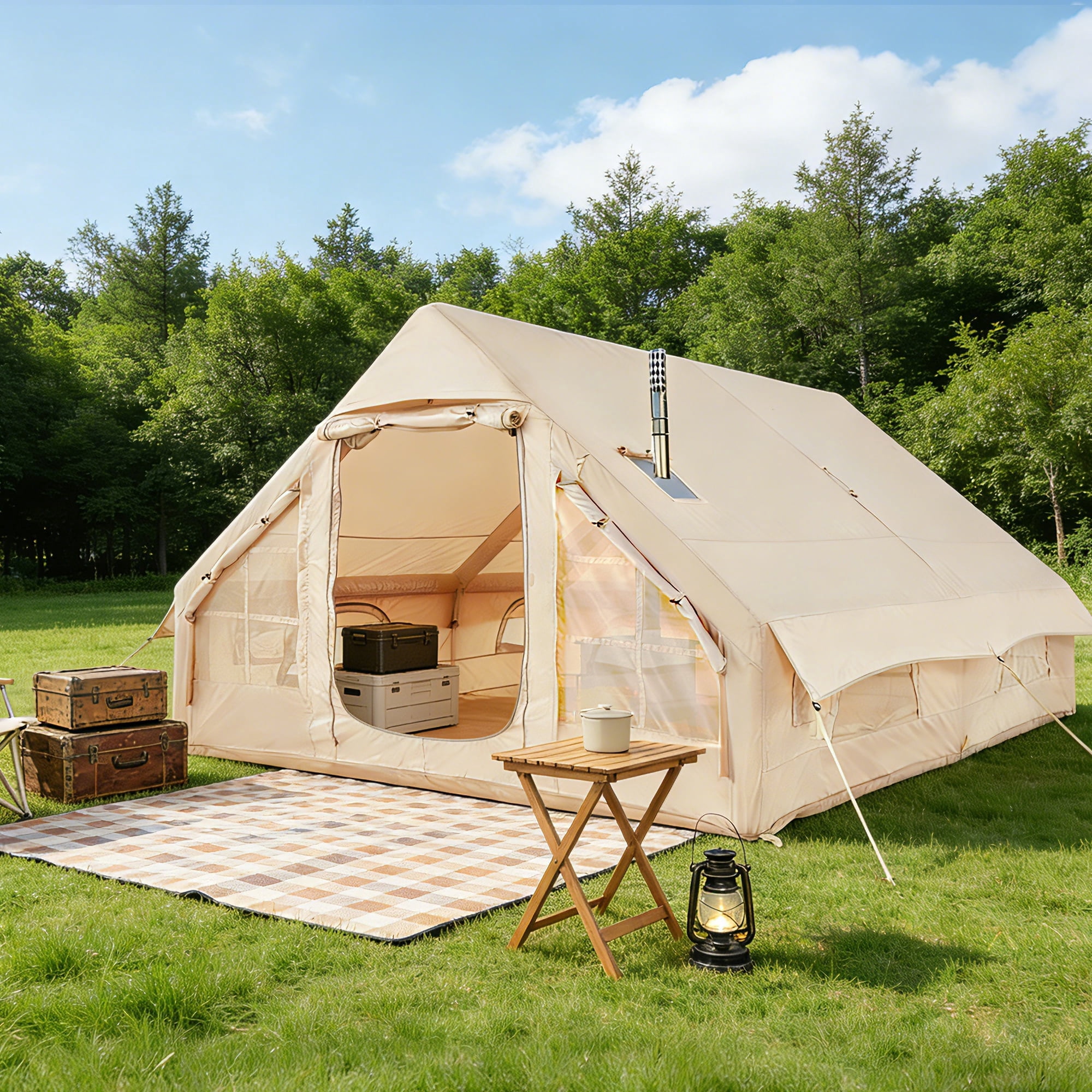 Yoleny 10'x13' Inflatable Tents for Camping, 6-8 Person Blow Up