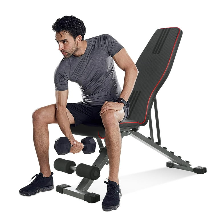 Yoleo 13 Level Adjustable Weight Bench Commercial Multi use Foldable Home Training Incline Decline Flat Workout Bench for Home Gym