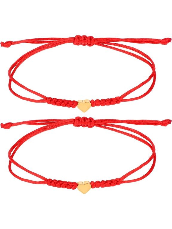 Yolev 2 Red String Bracelets - Adjustable Kabbalah Knot Bracelets For Teen Girls, Couples, Sisters And Friends