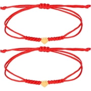 Yolev 2 Red String Bracelets - Adjustable Kabbalah Knot Bracelets For Teen Girls, Couples, Sisters And Friends