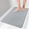 thumbnail image 1 of Yolife Non-Slip Bathtub Mat 27.5"x17", Anti-Fatigue Grid Pattern & Suction Cups, Natural Rubber for Shower Tub, Machine Washable (Light Grey), 1 of 8
