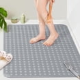 thumbnail image 1 of Yolife Extra Large Shower Mat 47.2"x31.5" - TPE Non-Slip Bath Mat/Suction Cups & Drain Holes, Heavy Duty for Shower Stall, Odor-Free,Dark Grey, 1 of 8