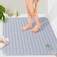 thumbnail image 1 of Yolife Shower Mat 22.8"x34.6" - TPE Non-Slip Bath Mat/Suction Cups & Drain Holes, Heavy Duty for Shower Stall, Odor-Free,Light Grey, 1 of 8