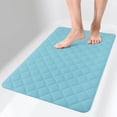 thumbnail image 1 of Yolife Non-Slip Bathtub Mat 27.5"x17", Anti-Fatigue Grid Pattern & Suction Cups, Natural Rubber for Shower Tub, Machine Washable (Light Blue), 1 of 9