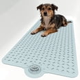 thumbnail image 1 of Yolife Non-Slip TPE Bathtub Mat with Hair Catcher, 39" x 17" Shower Mat for Inside Tub │ Large Drain Holes, Machine Washabl,Light Blue, 1 of 7