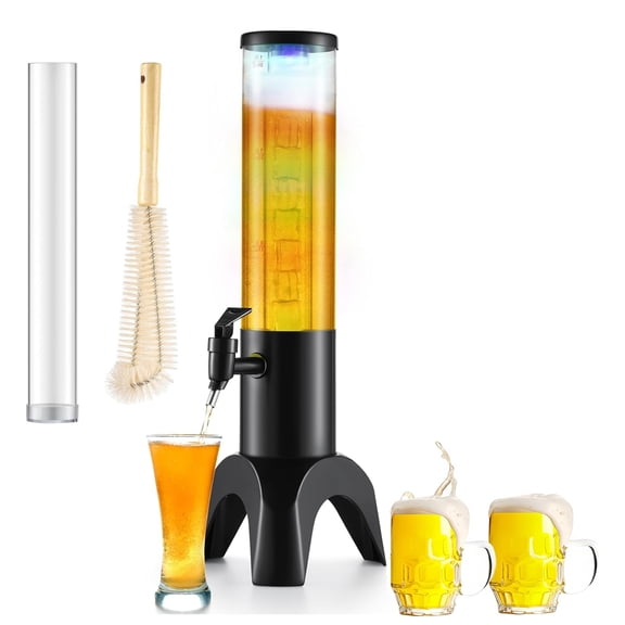 Yolispa 1.5L Mimosa Tower Dispenser, 50oz Drink Tower Dispenser with Ice Tube, Tabletop Beer Dispenser for Parties Bars Pubs Restaurants