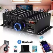Yolispa 800W 2 Channel Bluetooth Amplifier with LCD Digital Display Stereo Receiver, Stereo Amp for Home Theater Car RV,USB/SD Card/RCA/Mic/FM