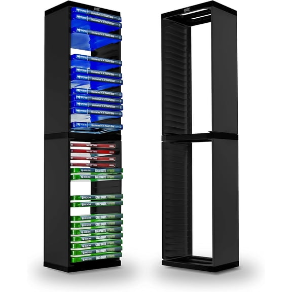 Yolispa Game Storage Tower for PS5/PS4/PS3/Xbox Series S, Vertical Game Disc Holder, Holds 36 Video Game Discs
