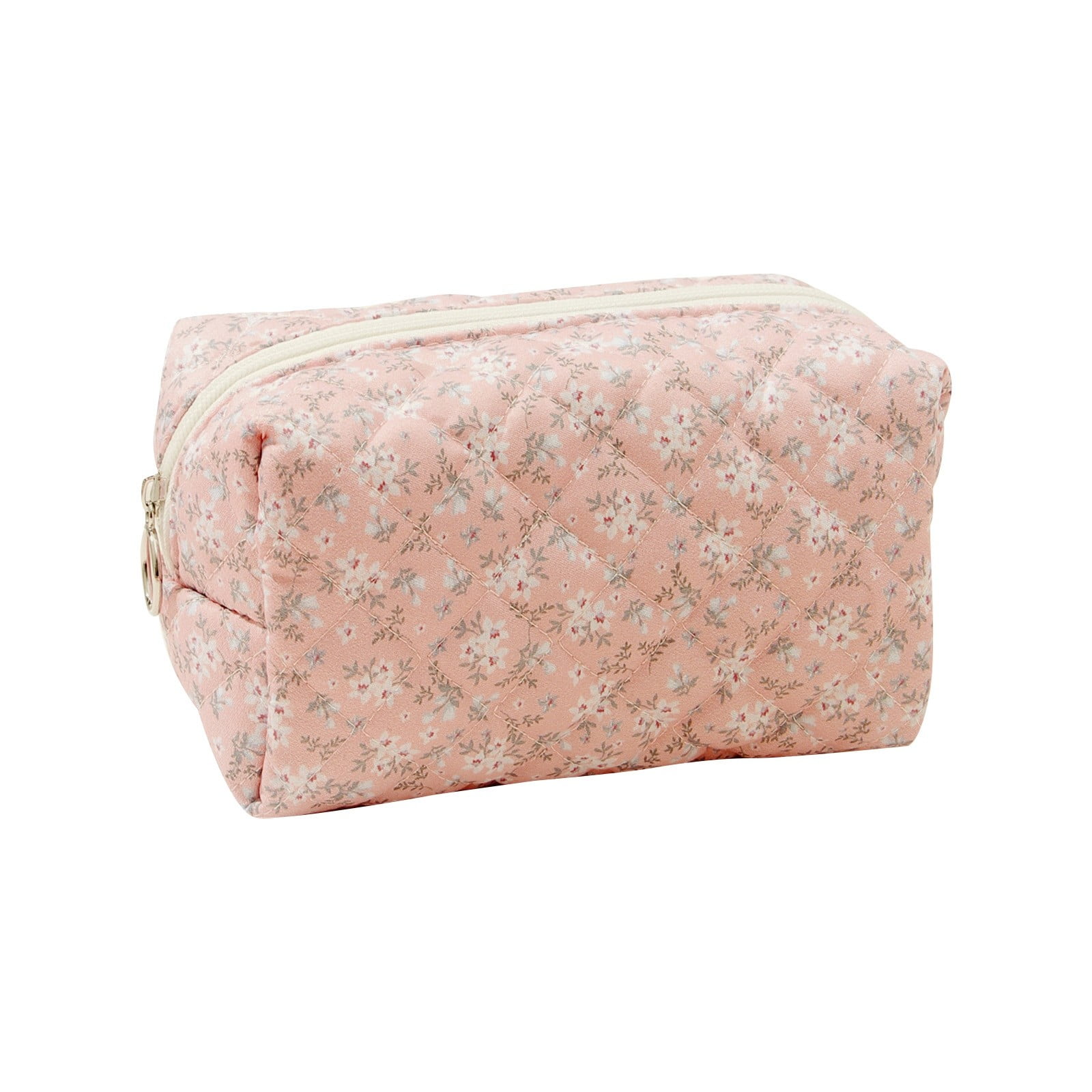 Yolmart Cute Flower Cosmetic Bag Small Floral Storage Travel Quilted