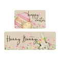 Yolmart Easter Floor Mat Two Piece Set Decoration Eggs Bunny Rabbit
