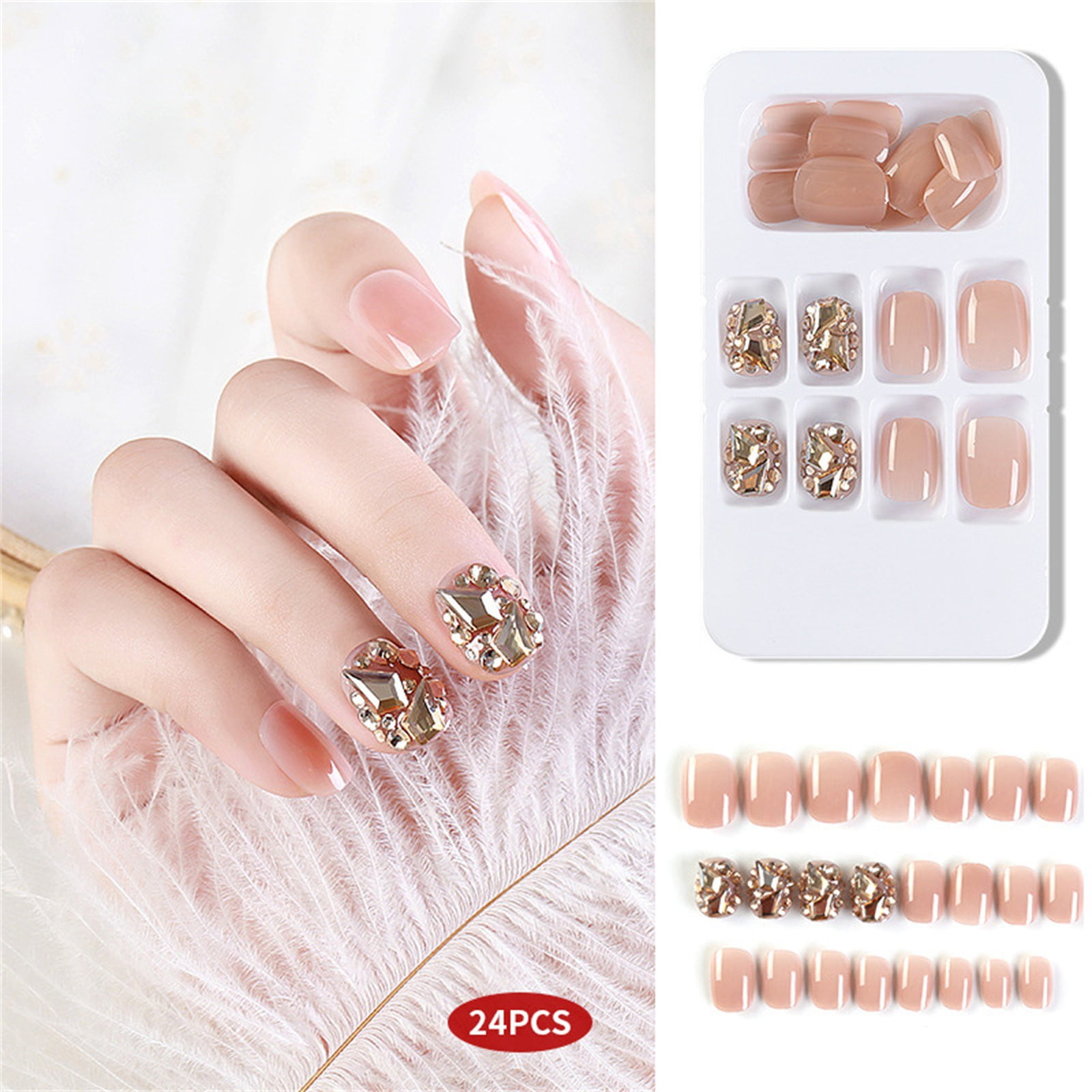 Yolmart False Nails Extra Long Ballerina Nails Glitter Long Artificial