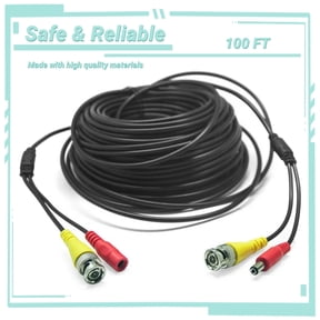 Yolmary 100ft Black Extention Power/Video Cable Compatible with Swann Security CCTV Kit SWDVK-840004D Cord