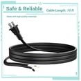 thumbnail image 1 of Yolmary 10ft 18AWG AC Power Cord Compatible with DeWalt DWE5010 DWD520 DWD525K DWE1014 Hammer Drill, 1 of 5