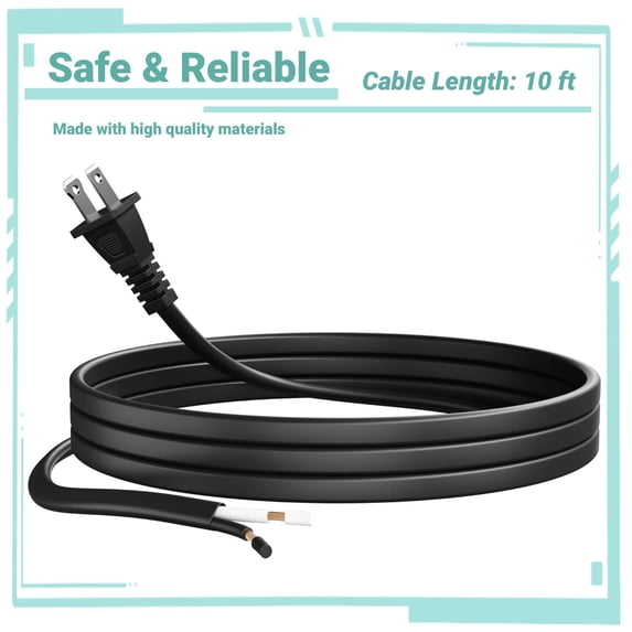 Yolmary 10ft 18AWG AC Power Cord Compatible with DeWalt DWE5010 DWD520 DWD525K DWE1014 Hammer Drill