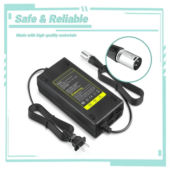 Yolmary 24V 5A Battery Charger Compatible for EA1065, S150 180 X-CEL, Jazzy 1107 614HD Smart Automatic 3-Pin XLR Connector Male