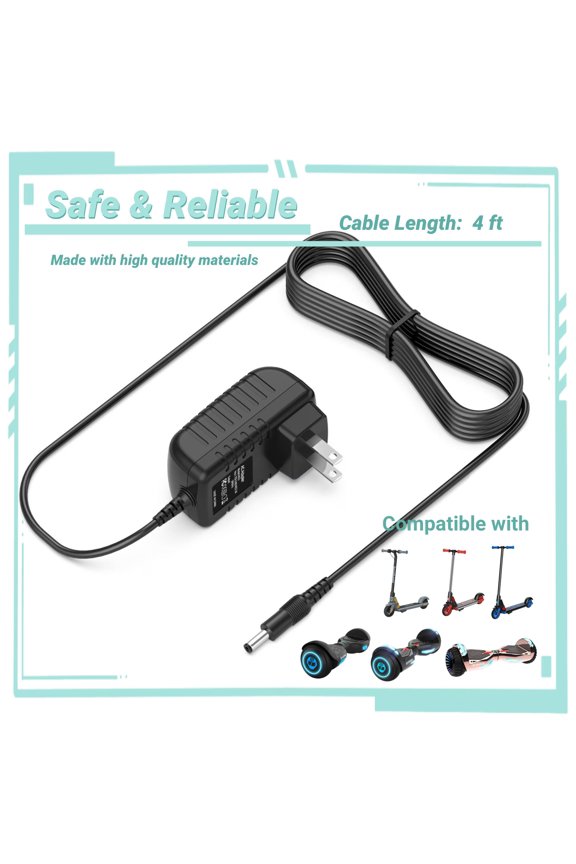 29.4V 0.6A AC/DC Adapter Charger Compatible with Gotrax Gks Lumios/Gks Plus/Gks Pro and Edge/Nova/Glide Switching 29.4V 1A Power Supply Cable Cord PSU