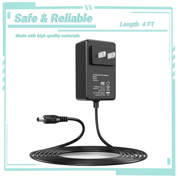 Yolmary 4ft 12V AC Adapter Compatible with Logitech Squeezebox Boom Media Streamer Power Supply Charger