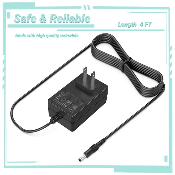 Yolmary 4ft AC DC Adapter Compatible with AT&T U-verse VIP2250 UVerse Motorola Wireless Cable Box HD Recorder Power Supply Cord Cable Charger Input: 100 - 240 VAC Use Mains PSU