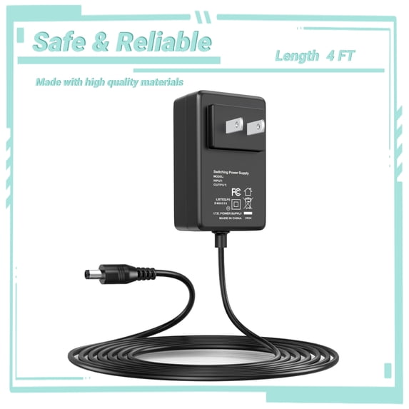 Yolmary 4ft AC DC Adapter Compatible with ADTEC S1502D LCD Monitor Power Supply Cord Cable PS Charger Mains PSU