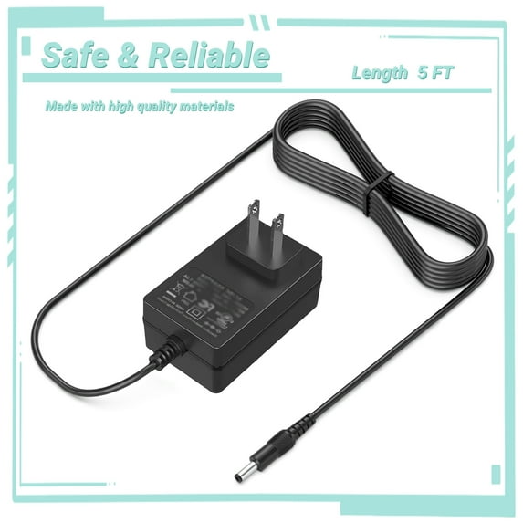 Yolmary 5ft 12V 2A-3A AC Adapter Charger Compatible with CASIO Privia PX-S1000 PX-S1000BK PX-S1000WE PX-S1000RD Power With Extension 6ft Connectcor Plug Cable Mains