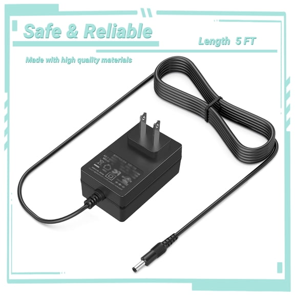 Yolmary 5ft 12V 2A-3A AC Adapter Charger Compatible with Humax HDR-2000T Freeview Box + HD Recorder Power With Extension 6ft Connectcor Plug Cable Mains