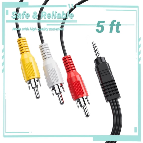 Yolmary 5ft AV A/V AUDIO VIDEO TV Cable Cord Compatible with DV MiniDV HD CAMCORDER STV-250/N