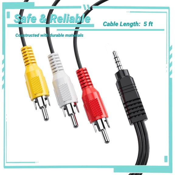 Yolmary 5ft AV Audio Video Cable Compatible with Camcorder Vixia HF R30 HF R300
