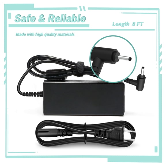 Yolmary 65W 19V 3.42A AC Adapter Charger Power Supply Cord Compatible for Acer Chromebook 15 14 13 11 C720 Aspire P3 S5 S7 V3 R3 R5 One Cloudbook AO1 AO1-431 Iconia Spin Swift Switch Laptop Charger