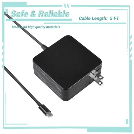 Yolmary 65W Type-C AC/DC Adapter Charger Compatible with Lenovo X1 Tablet 3rd gen Battery Power Supply Cord
