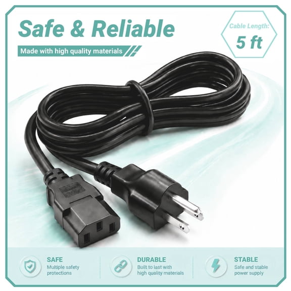 Yolmary AC Power Cord Cable (5ft) Compatible with Edison Professional M2000 M-6000 Speaker PA System