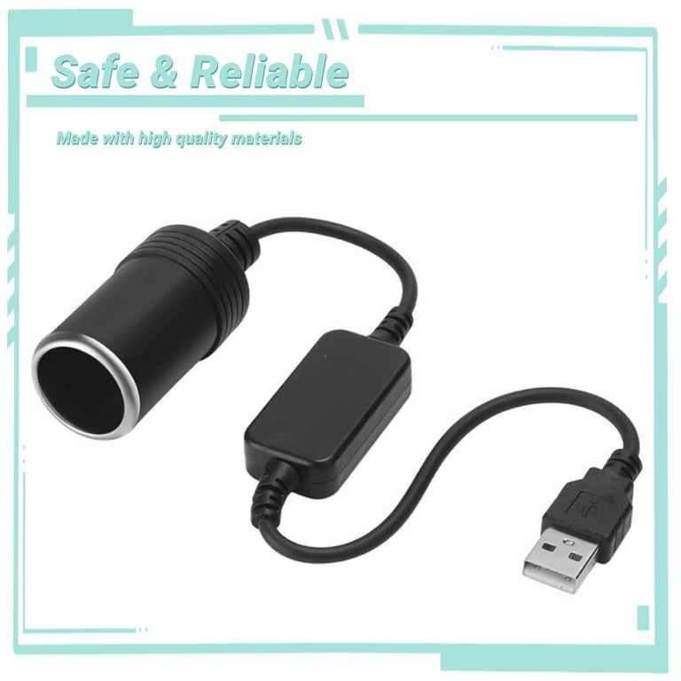 5v cigarette lighter adapter Yolmary USB A to 12V Cigarette Lighter Adapter-USB DC 5V to 12V Step Up Car  Cigarette Lighter Socket Converter Cable（for Dash Cam,GPS,Driving