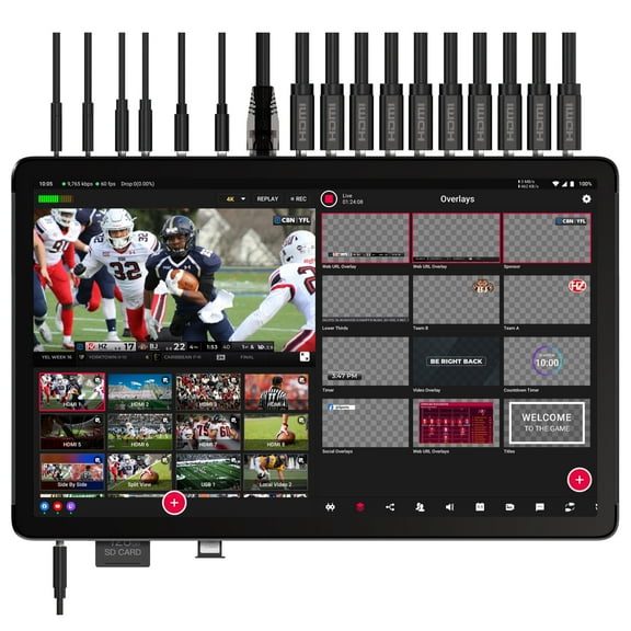 YoloLiv YoloBox Extreme, All-in-One 4K Live Video Streaming Equipment with 8 HDMI Inputs, Switcher Encoder Recorder Monitor for Facebook, YouTube, NDI, RTMP, SRT