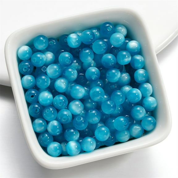 Yoloke 10 Pcs Glass Beads for Jewelry Making 6mm, Bead Bracelet Making Kit Round Loose Beads for Bracelet Earring Necklace Jewelry Making Supplies