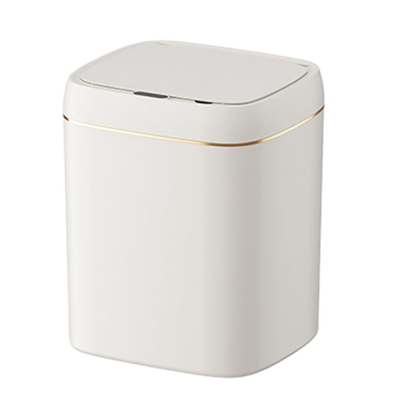Yoloke 11 Liter White Touchless Sensor Trash Can with Silent Lid for Kitchen and Office | USB Charging