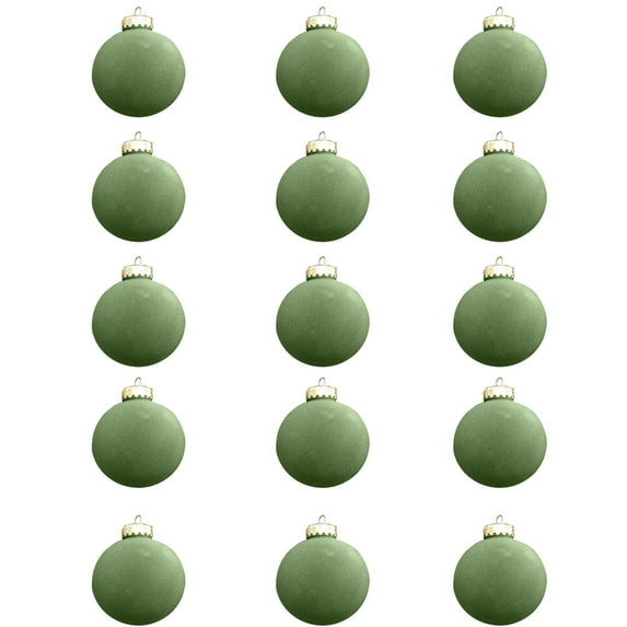 Yoloke 15-Piece Velvet Flocked Christmas Tree Ornaments - 314 Inch Brown Plastic Balls with Metal Buckle for Xmas Decor - Classic Decorative Hanging Balls for Trees, Doors, and Walls
