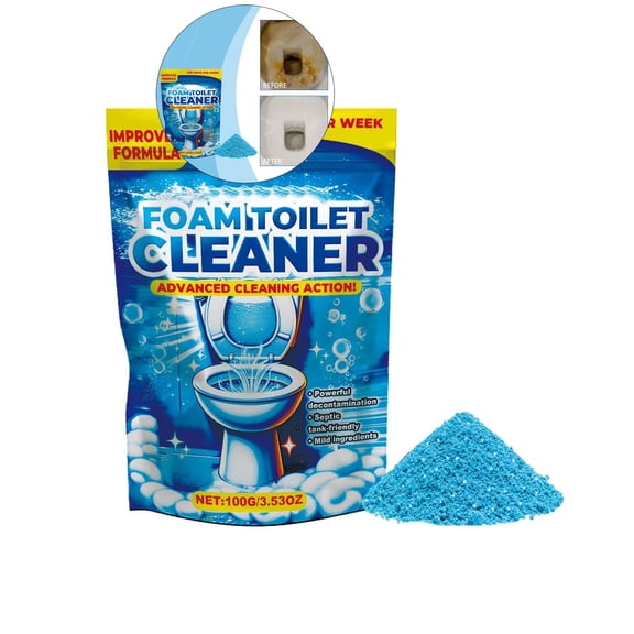 Yoloke 2 Pcs Foam Toilet Cleaner, Toilet Cleaner, Foaming Toilet Cleaner, Toilet Bowl Cleaners, Self Activating Miracle Powder, Powerful Foaming Toilet Bowl Cleaner, Deep Cleaning