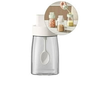 Yoloke Spice Dispenser Small Storage Container Condiment Jar Multipurpose with Lid and Spoon Refillable Seasoning Bottle for Cooking