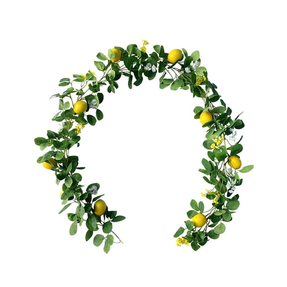 Yoloke 200cm Artificial Lemon Greenery Garland - Faux Rattan Decor with 3D Yellow Lemons, No Maintenance, for Weddings & Home Decor, Indoor/Outdoor Use