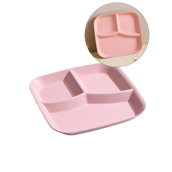 Yoloke 3 Compartments Dinner Plate Food Plate Food Serving Tray Rectangle Dinner Plate Adults Kids Breakfast Snack Vegetable Meal Food Serving Dish Kitchen Supplies