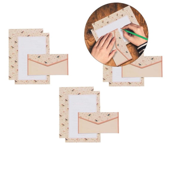 Yoloke 3 Pcs Cartoon Animals and Plants Letter Paper Set Letter Papers Kit Wedding Acceptance Wedding Invitation Card Cartoon Envelopes Colored Envelope Envelop for Writing Paper