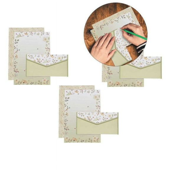 Yoloke 3 Pcs Cartoon Animals and Plants Letter Paper Set Letter Papers Kit Wedding Acceptance Wedding Invitation Card Cartoon Envelopes Colored Envelope Envelop for Writing Paper