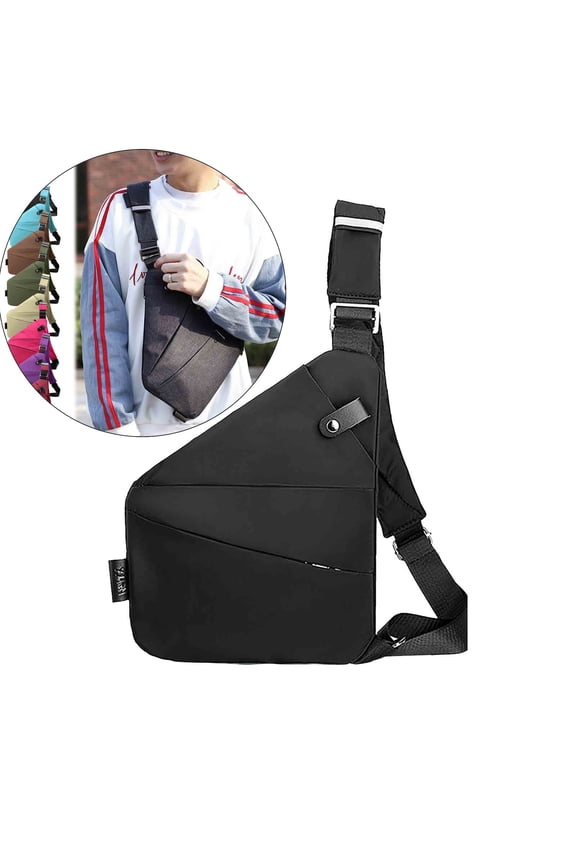 Yoloke Anti-Theft Crossbody Sling Bag for Travel - Slim, Personal Pocket Purse with Flexible Design for Women and Men - Ideal for On-the-Go Security