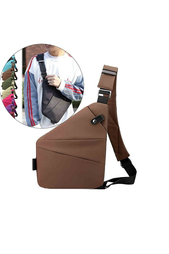 Yoloke Anti-Theft Crossbody Sling Bag for Travel - Slim, Personal Pocket Purse with Flexible Design for Women and Men - Ideal for On-the-Go Security