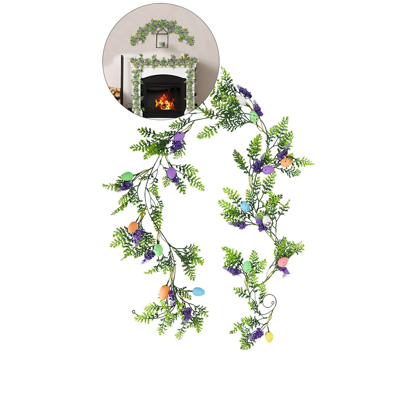 Window Garland Spring Yoloke Artificial Easter Egg Garland Easter Day Supplies Flexible ...