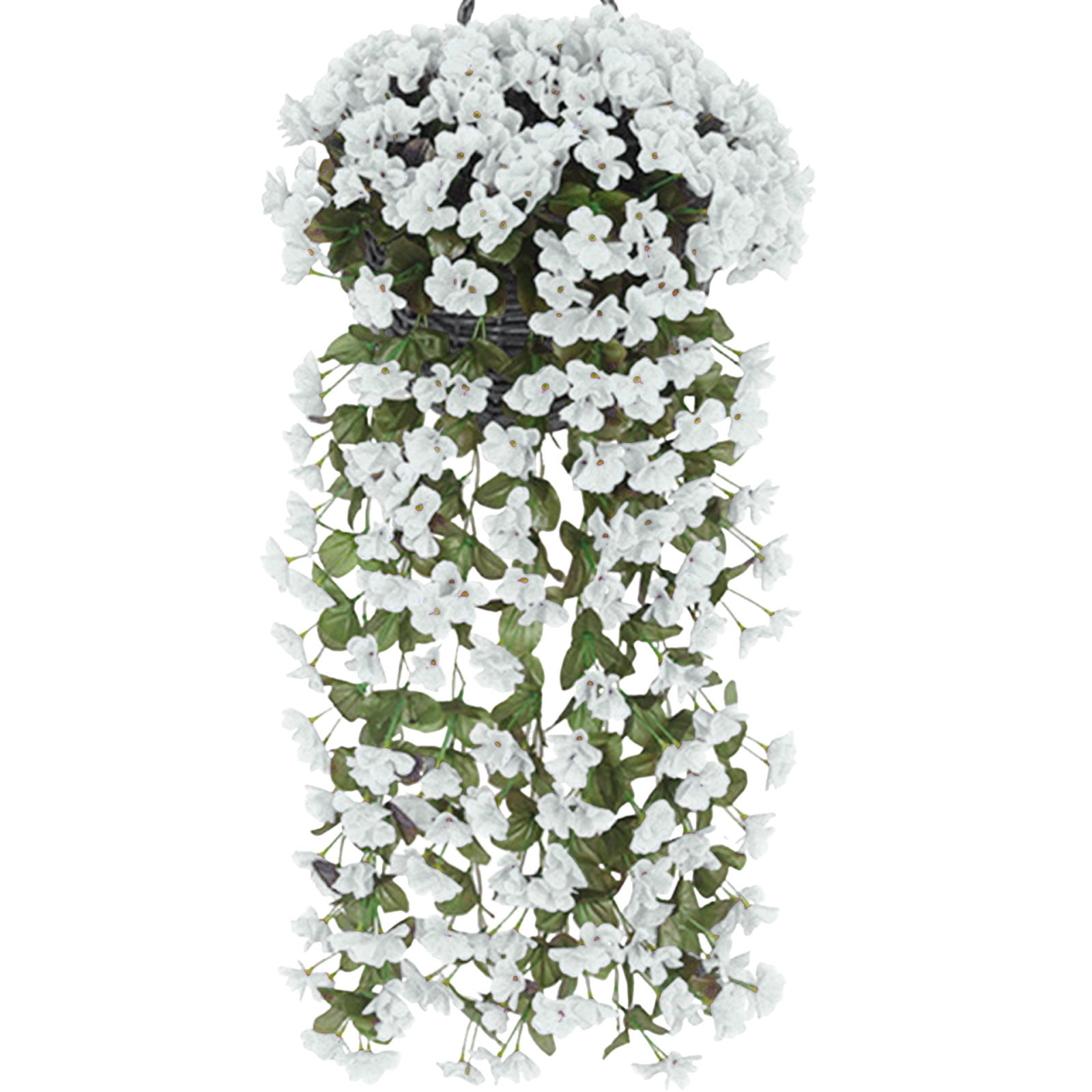 Yoloke Artificial Silk Hanging Flowers Plants Basket for Summer Outdoor ...