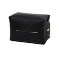 thumbnail image 1 of Yoloke Black Faux Leather Car Tissue Box Holder with Zipper - Elegant Storage for Paper Towels, Perfect for Home, Living Room, and Office Use, 1 of 5