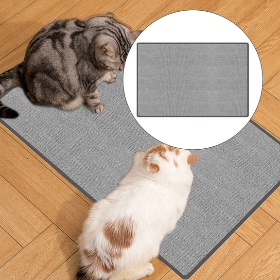 Yoloke Cat Scratcher Mat, Natural Sisal Cat Scratch Mats, Horizontal Cat Floor Scratching Pad Rug with Sticky Tapes, Protect Couch and Carpets