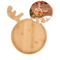 thumbnail image 1 of Yoloke Christmas Wood Serving Tray Wooden Platter Rustic Farmhouse Food Dish Plate Table Serving Platter for Christmas Charcuterie Cheese Food Fruit, 1 of 5