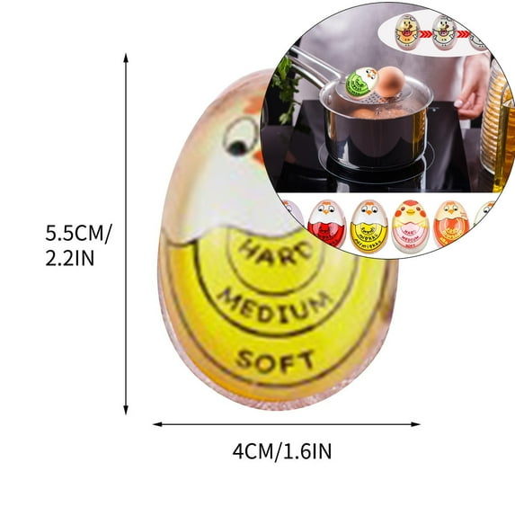 Yoloke Color-Changing Egg Timer for Perfect Boiled Eggs, Distinguishes Soft, Medium, and Hard Doneness, BPA-Free for Home Kitchens and Restaurants