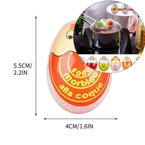 Yoloke Color-Changing Egg Timer for Perfect Boiled Eggs, Distinguishes Soft, Medium, and Hard Doneness, BPA-Free for Home Kitchens and Restaurants